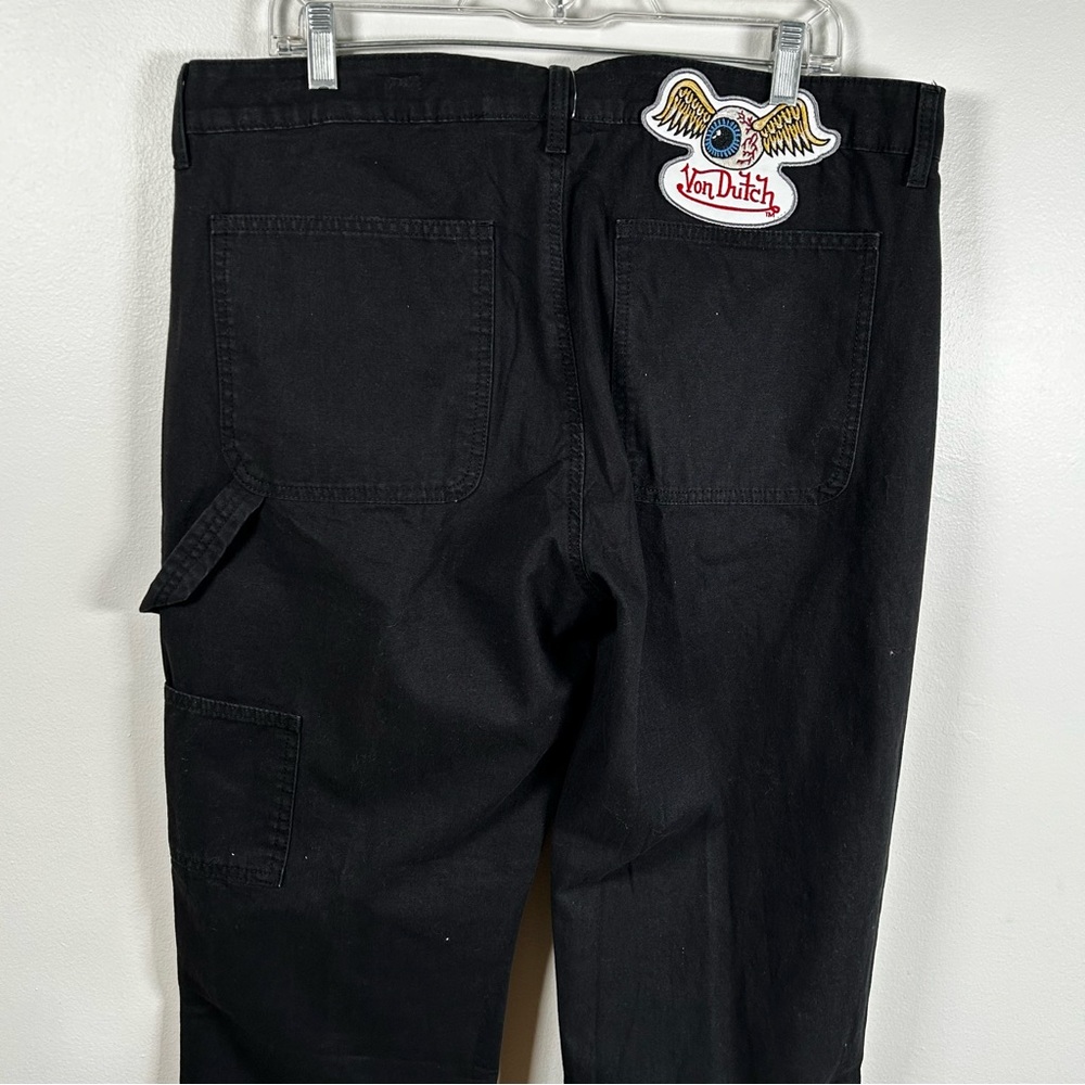 Von Dutch Jeans Mens eyeball Double Knee Patch‎ Black Denim Size 38x30 carpenter - Picture 7 of 12